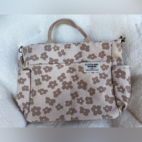 Floral Beige Swico Remado LargeCapacity Flower Printed Shoulder Bag - Picture 3 of 13